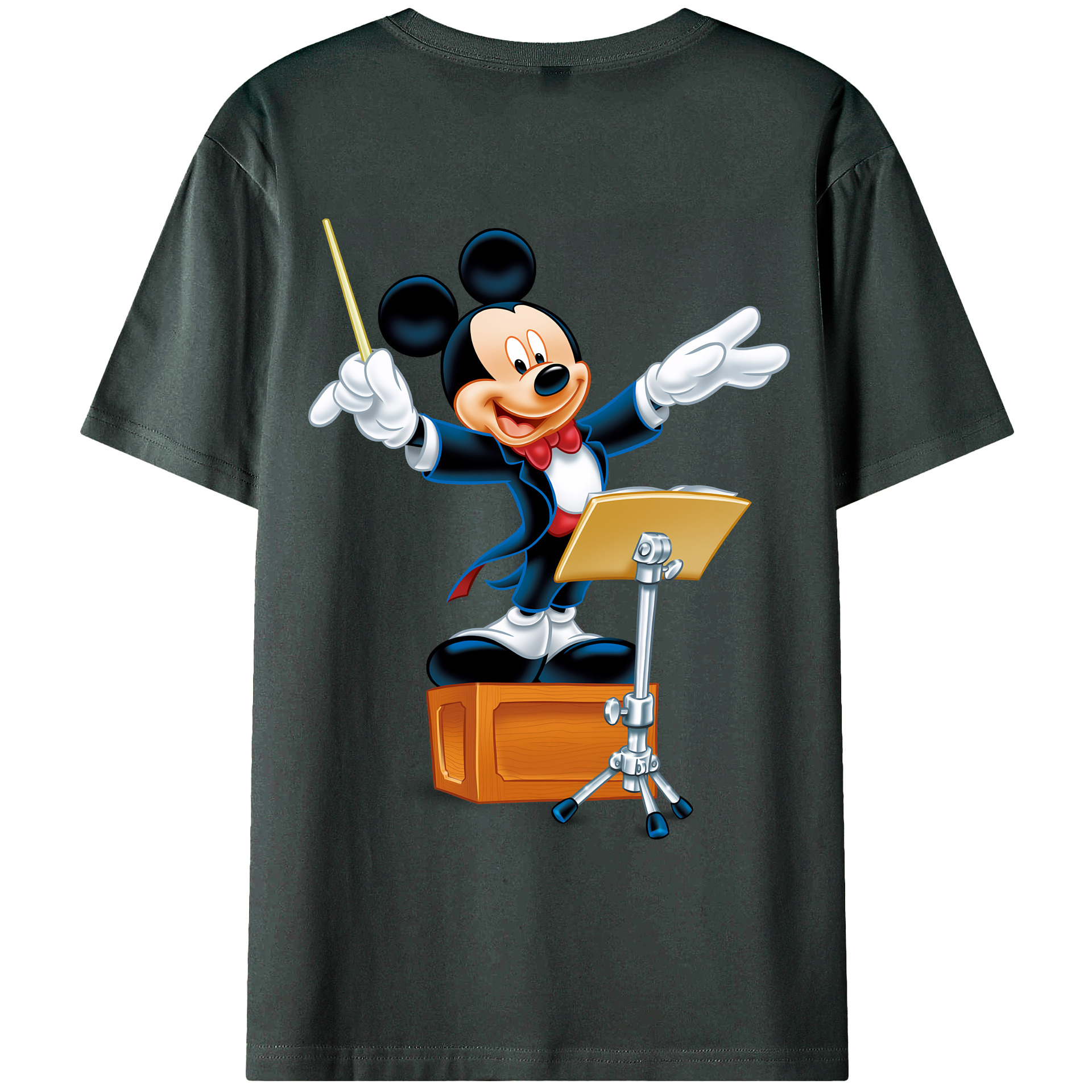 （画像用） ミッキーマウス Mickey Mouse 綿100％ メンズ半袖Tシャツ（バックプリント） 通気性